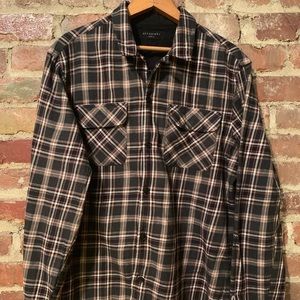AllSaints Plaid Long Sleeve Button Down
